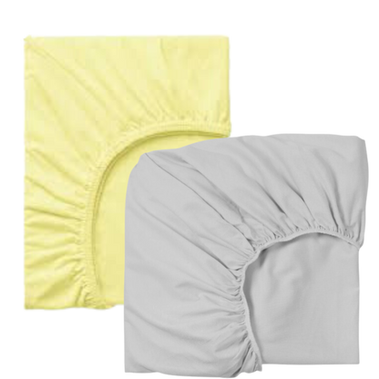 Two Pack de Sábanas cubre colchón con elástico para Cuna y Encierro tamaños estándar